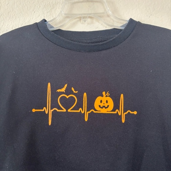 Halloween pumpkin crewneck sweater Size L - Picture 3 of 7